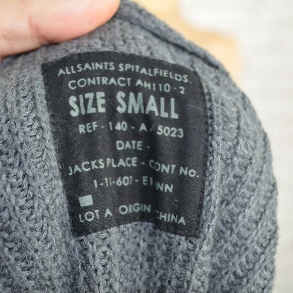 Mens All Saints Griffen Funnel Sweater size small